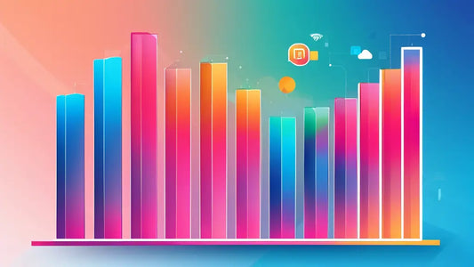 Vibrant bar graph depicting growth and digital icons, symbolizing top social marketing firms boosting brand transformation.